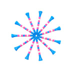 Blue Pink Stripe Premium Wooden Golf Tees | 2 3/4” Standard Size | 45 Pack Set | Durable Painted Wood Tees | Unique Designs