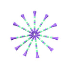 Purple Mint Stripe Premium Wooden Golf Tees | 2 3/4” Standard Size | 45 Pack Set | Durable Painted Wood Tees | Unique Designs