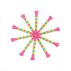 Pink Green Blue Stripe Premium Wooden Golf Tees | 2 3/4” Standard Size | 45 Pack Set | Durable Painted Wood Tees | Unique Designs