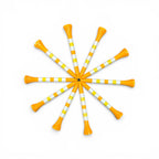 Orange Yellow Stripe Premium Wooden Golf Tees | 2 3/4” Standard Size | 45 Pack Set | Durable Painted Wood Tees | Unique Designs