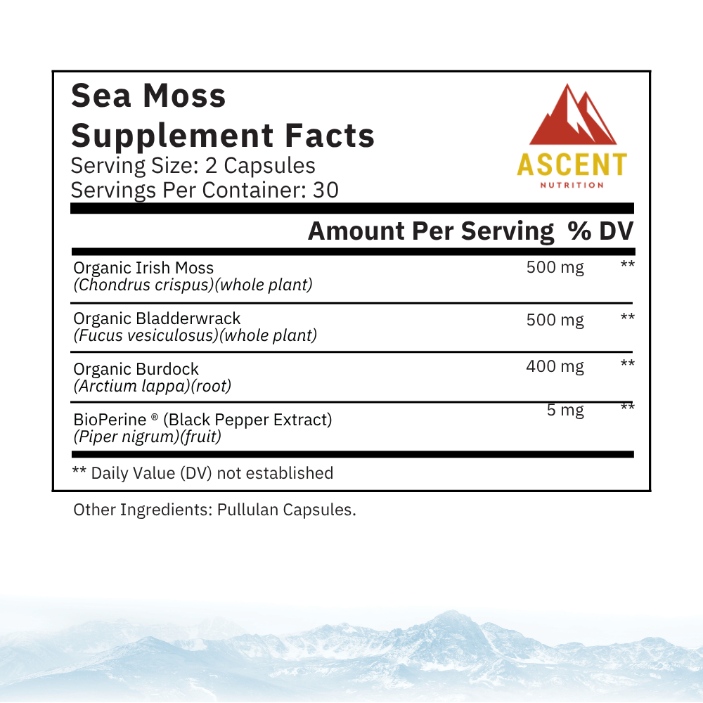 Organic Sea Moss, 60 Capsules, 500 mg