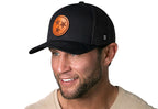 Tennessee Flag Trucker Hat Leather  |  Black Tennessee Flag Snapback