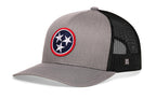 Tennessee Flag Trucker Hat  |  Gray-Black TN Snapback