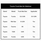 5.5-5.8ft | 6-6.5ft Toyota Short Truck Bed Air Mattress 1.0