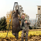 Tripod Game Hoist Deer Hanger 600 LBS Capacity Deer Skinning Rack-Black