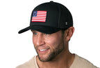 Betsy Ross Flag Trucker Hat  |  Black USA Snapback