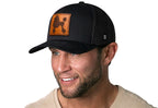 Poodle Trucker Hat Leather  |  Black Dog Snapback