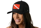 Dive Flag Trucker Hat  |  Black Scuba Diving Snapback