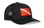 Dive Flag Trucker Hat  |  Black Scuba Diving Snapback