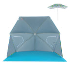 UPF50+ Sun Protection Beach Umbrella Tent with Portable Carrying Bag-Blue