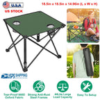 2Pcs Foldable Camping Table Portable Picnic Table Lightweight Travel Desk with 2 Cup Holders/Table Carrying Bag