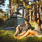 4 Persons Camping Waterproof Tent Pop Up Tent Instant Setup Tent w/2 Mosquito Net Doors Carrying Bag Folding 4 Seasons for Hiking Climbing Adventure F