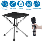 Foldable Camping Stool Retractable Portable Folding Chair Easy Setup Lightweight Backpacking Stool Carry Bag Fishing Camping Hiking BBQ