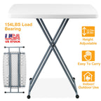 Folding Snack Table Height Adjustable Dining Tea Coffee Table TV Side Tray Laptop Desk For Home Office Indoor Outdoor Use