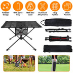 Portable Folding Camping Table Foldable Beach Table Aluminum Alloy Frame with 2 Cup Holders 2 Side Pockets Carry Bag for Picnic Camping Hiking Beach B
