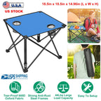 2Pcs Foldable Camping Table Portable Picnic Table Lightweight Travel Desk with 2 Cup Holders/Table Carrying Bag