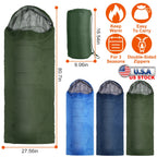 Camping Sleeping Bags for Adults Teens Moisture-Proof Hiking Sleep Bag with Carry Bag 32-50℉ for Spring Autumn Winter Seasons