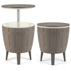 10 Gallon Cooler Bar Table Outdoor Coffee Table Ice Bucket with Telescopic Tabletop for Beer and Wine