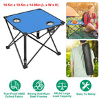 2Pcs Foldable Camping Table Portable Picnic Table Lightweight Travel Desk with 2 Cup Holders/Table Carrying Bag