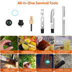 Multifunctional Shovel Axe Set Camping Survival Shovel Multitool Emergency Survival Gear with Extension Handles Carrying Box
