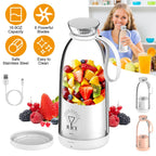 2-in-1 16.9OZ Portable Fruit Blender Electric Rechargeable Juice Cup for Shakes Smoothies Juice Personal Fruit Mixer with 6 Blades