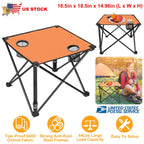 2Pcs Foldable Camping Table Portable Picnic Table Lightweight Travel Desk with 2 Cup Holders/Table Carrying Bag
