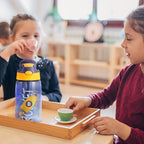 16.2Oz Leak-proof Kids Water Bottle with Straw Push Button Sport Water Bottle for Kids Crab Ship Jellyfish Rocket