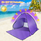 Pop Up Beach Tent Sun Shade Shelter Anti-UV Automatic Waterproof Tent Canopy for 2/3 Man w/ Net Window Storage Bag for Outdoor Beach Camping Fishing P