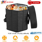 Collapsible Grocery Cooler Bag 3 Gallon Insulated Food Container Seat Combo for Camping Picnic Shopping