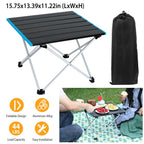 Folding Camping Table Aluminum Alloy Portable Desk Collapsible Outdoor Lightweight Picnic Table w/ Carry Bag For Camping Beach Backpacking Fishing Tra