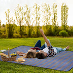 60" x 78" Waterproof Picnic Blanket Handy Mat with Strap Foldable Camping Rug for Camping Hiking Grass Travelling