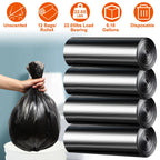 4 Rolls Black Garbage Bags 6.18 Gallons Unscented Disposable Trash Bags Portable Leak Resistant Trash Can Liners for Bathroom Office Kitchen Bedroom C