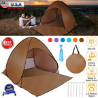 Pop Up Beach Tent Sun Shade Shelter Anti-UV Automatic Waterproof Tent Canopy for 2/3 Man w/ Net Window Storage Bag for Outdoor Beach Camping Fishing P