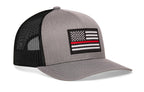 Thin Red Line Trucker Hat  |  Gray-Black Fire Snapback
