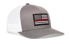 Thin Red Line Trucker Hat  |  Gray-White Fire Snapback