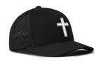 Cross Performance 5-Panel Hat  |  White PVC Christian Flexfit® Snapback