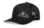 Mountains with Pine Tree Trucker Hat  |  Black Outdoors Snapback