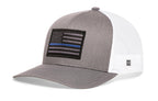 Thin Blue Line Trucker Hat  |  Gray-White Police Tactical Snapback