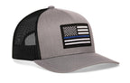 Thin Blue Line Trucker Hat  |  Gray-Black Police Snapback