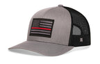 Thin Red Line Trucker Hat  |  Gray-Black Fire Tactical Snapback