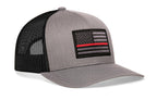 Thin Red Line Trucker Hat  |  Gray-Black Fire Tactical Snapback