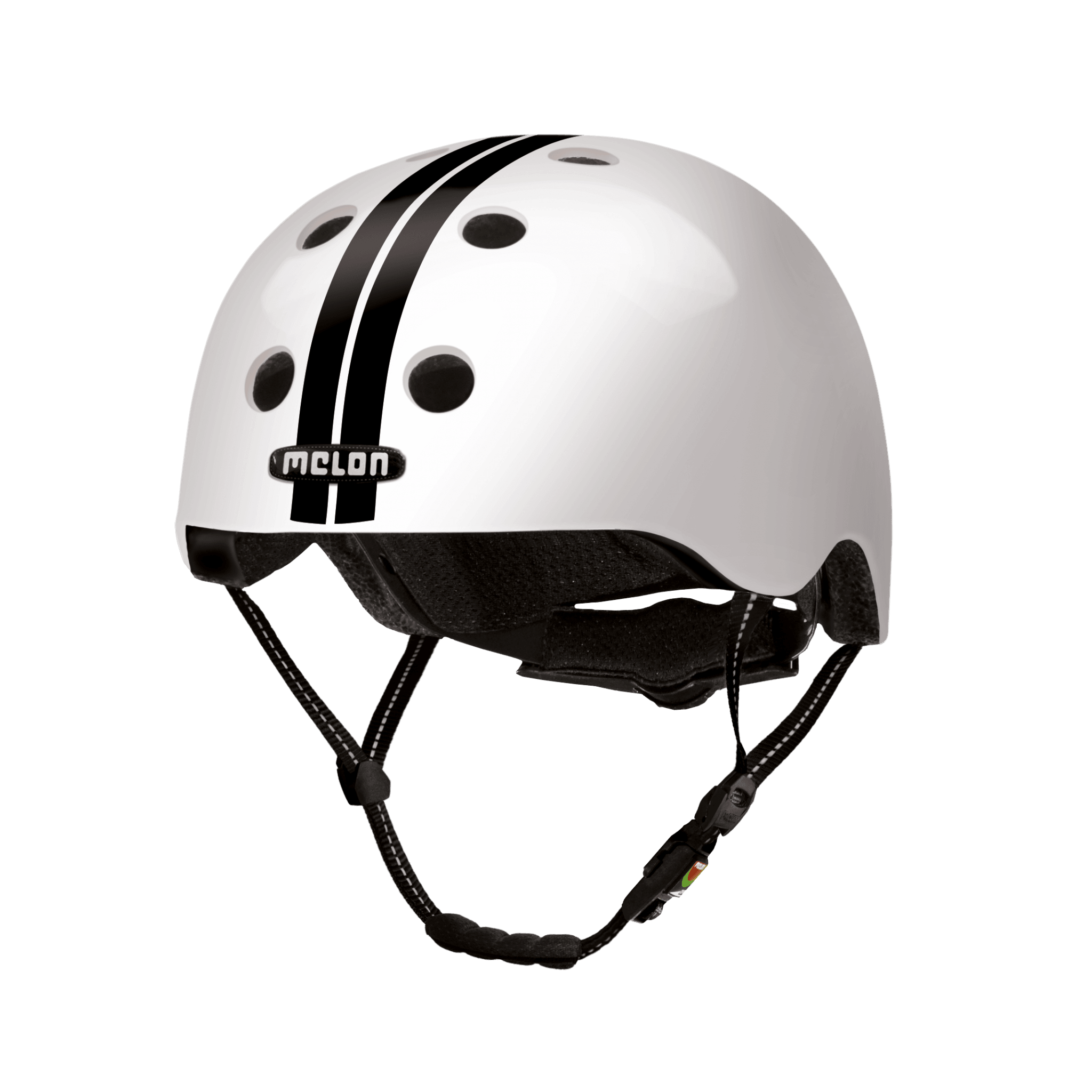 Race Days White - Melon Helmet for skateboarding, biking, scooting, and commuting