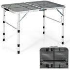Aluminum Grill Table with Iron Mesh Top-Silver