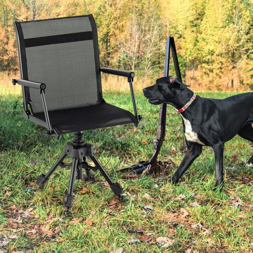 Folding Swivel Patio Chair with 4 Adjustable Leg