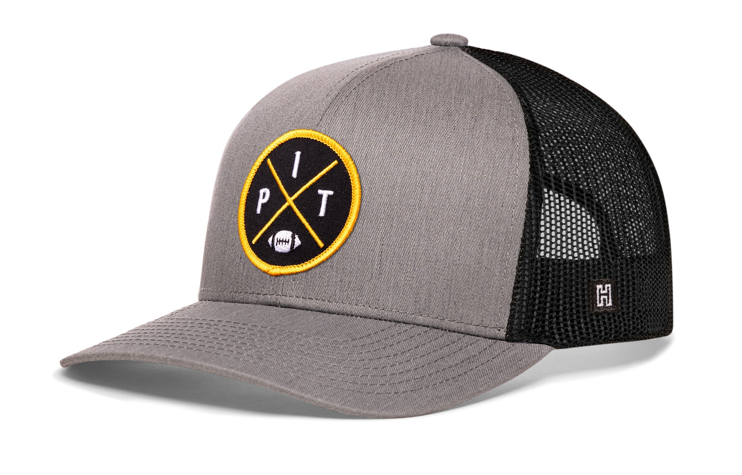 Pittsburgh Trucker Hat  |  Black PIT X Football Snapback
