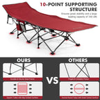 Folding Retractable Travel Camping Cot with Mattress and Carry Bag