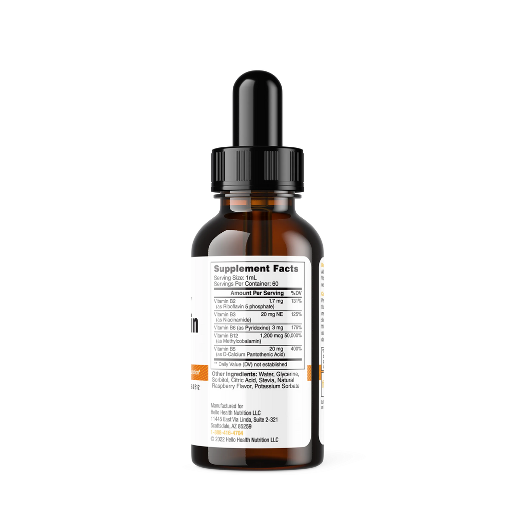 Happy Energy Vitamin B12 Plus – B12 Complex with B2, B3, B5 & B6 for Energy, Focus & Mood Support