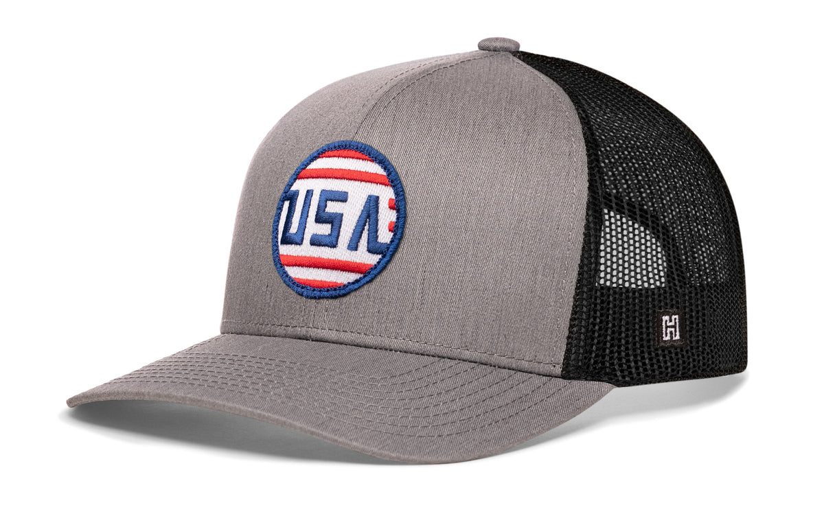 USA Stripes Trucker Hat  |  Black America Snapback